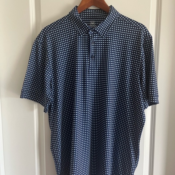 Mizzen+Main Blue and White Polo Shirt - Picture 3 of 4